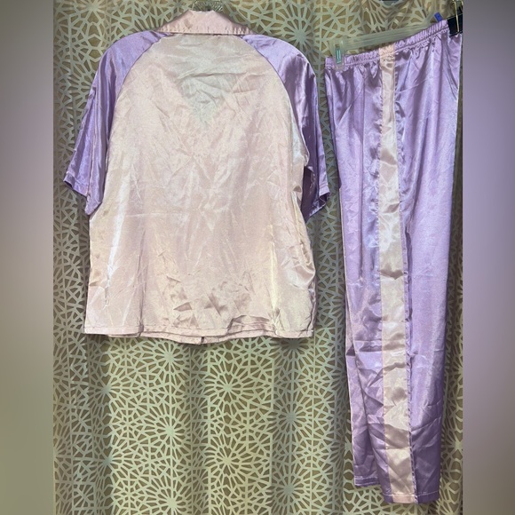 Disney Daisy Duck Y2K Satin Pajama Set Pink Lavender S - Picture 4 of 15